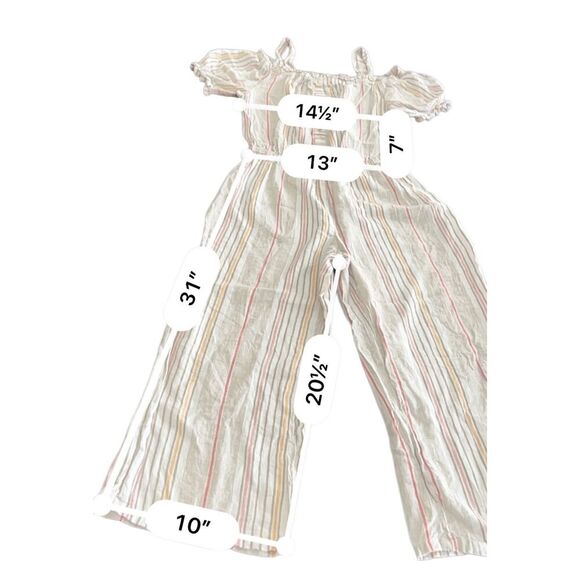 Rafaella Stripe Linen Jumpsuit size M - Picture 2 of 6